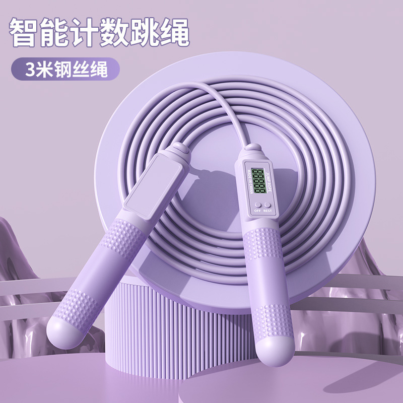 成人款两用跳绳智能计数钢丝绳体育用品家用无绳运动负重跳绳跨境|undefined