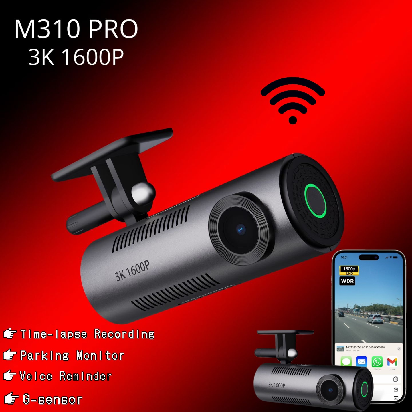 M310 True 3K Ultra-High-Definition 1600 Driving Recorder Parking Monitoring 70Mai Recorder Optimized Version M310Pro
