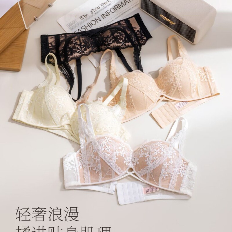 K81 #   Sexy Lace "Gentle and Sweet Lace Lingerie for Women with Small Breasts, Anti-Sagging, No Underwire Bra.
