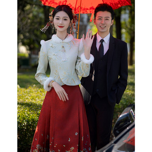 Horse Face clothing Xiuhe Han clothing bride 2024 New toast clothing court clothing wedding clothing wedding Chinese style engagement clothing