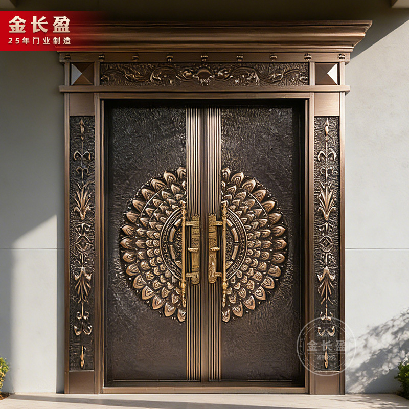 Roman column stainless steel painted entrance door, anti-theft entrance door, cast aluminum door, villa door, rural self-built house entrance door Roman column stainless steel painted entrance door, anti-theft entrance door, cast aluminum door, villa door, rural self-built house entrance door