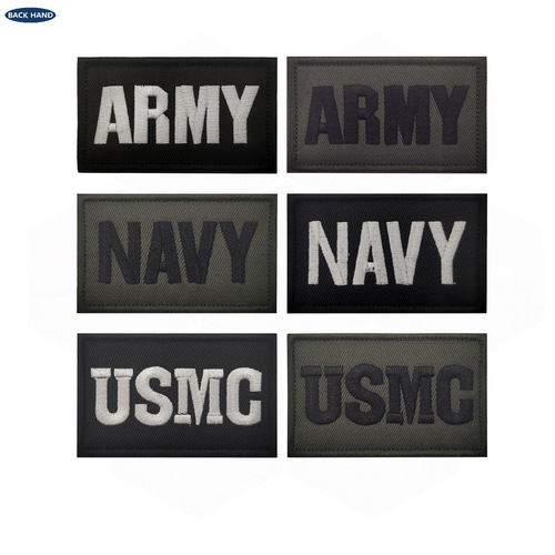 Sea Traveler 3D Embroidered ARMY NAVY USMC English Letter Embroidery Patch Velcro Badge Fabric Sticker