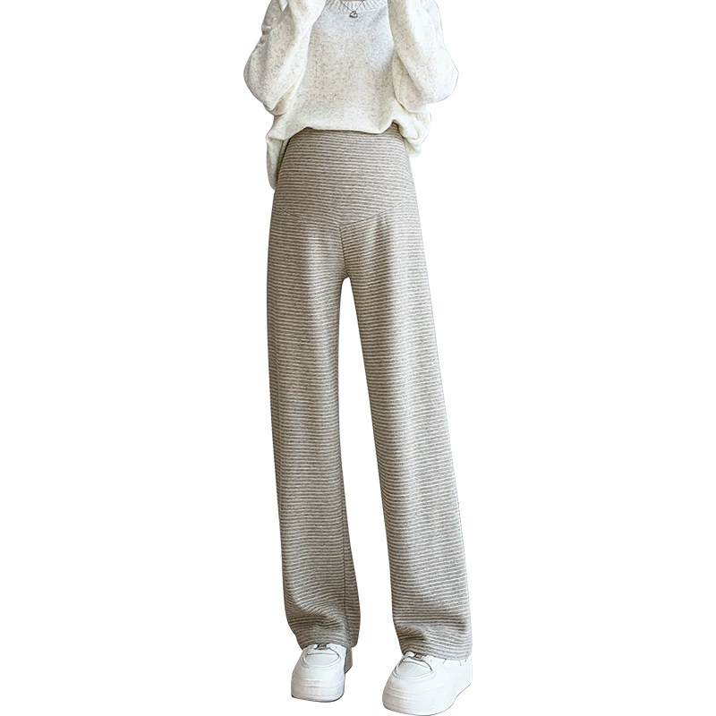 孕妇 Knitted autumn trousers for leisure, loose straight fit, 2023 collection
