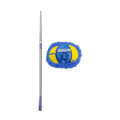 Car cleaning tools — Mop for Large Trucks, Long Handle - 2m-blue-sticky-chenille-car-wash-brush