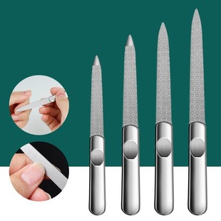 Manufacturer's Ready-Made Stainless Steel Nail File Ston Double-Sided Pattern Manicure Beauty Tools Manicure Knife Wholesale Polishing
