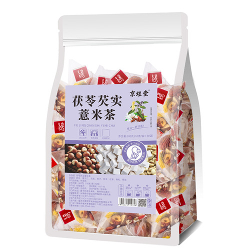 Poria, Coix, Gorgon and Barley Tea 30 packs of cost-effective Poria, Coix and Gorgon Barley Tea, Gardenia, Licorice, Red Dates and Wolfberry Flower Tea