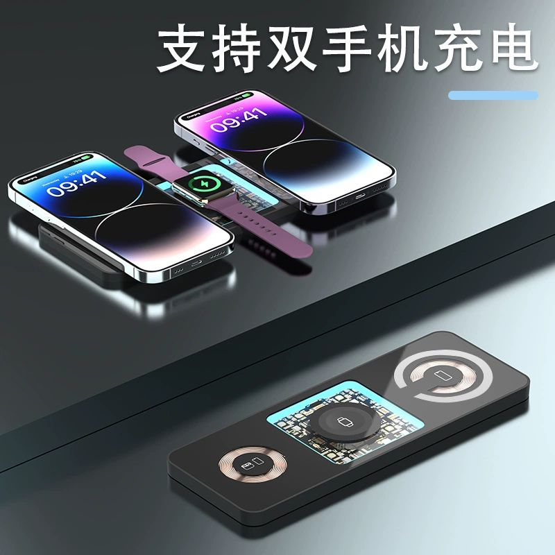 Apple совместимые смарт-часы с синхронизацией с телефоном, наушники, лёгкая тонкая гарнитура, беспроводная зарядка, 15W, три в одном