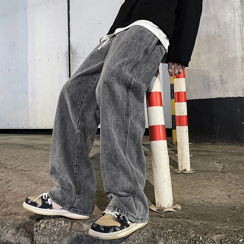 Men's Clothing Men's Retro Style Loose Straight Leg Casual Jeans Trendy Style Summer For Formal & Casual For Men_mkmklike.com