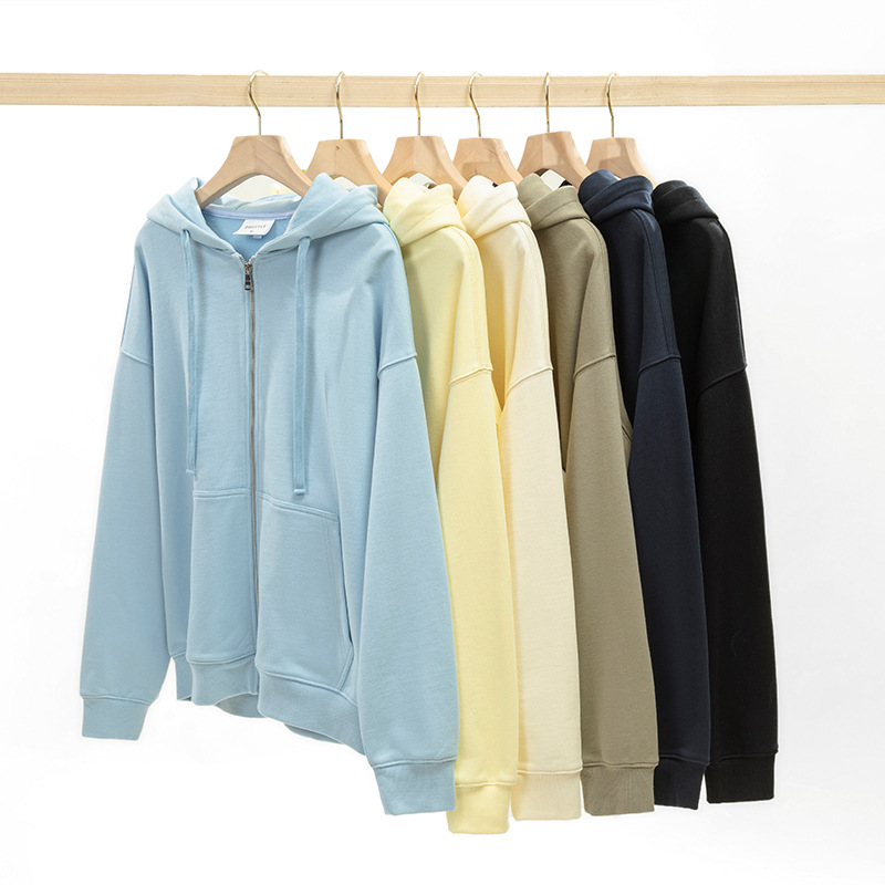 380G gran anillo antiestático vestido de hombro cardigan chaqueta con cremallera con chaqueta encapuchada logotipo personalizado ropa de trabajo