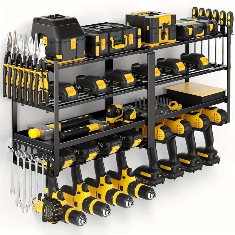 Cross Border Iron Power Tool Organizer Wall Mount Bracket Extended Large Heavy Duty Drill Rack Garage Tool Organizer