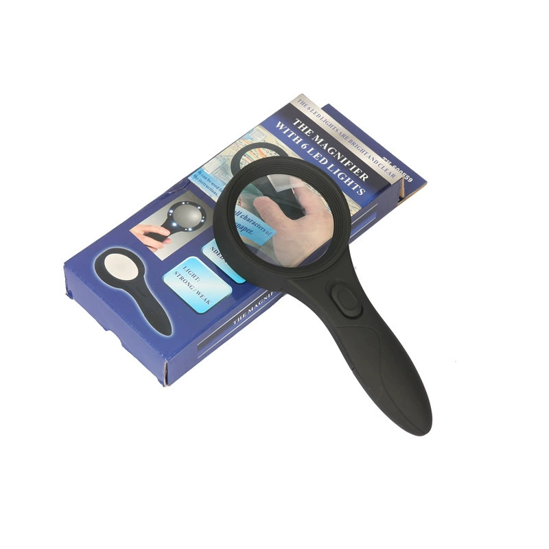 Электронная коммерция пластиковая увеличительная стеклянная линза из оптического стекла с лампой детектора денег HD пожилые дети, читающие газеты оптом