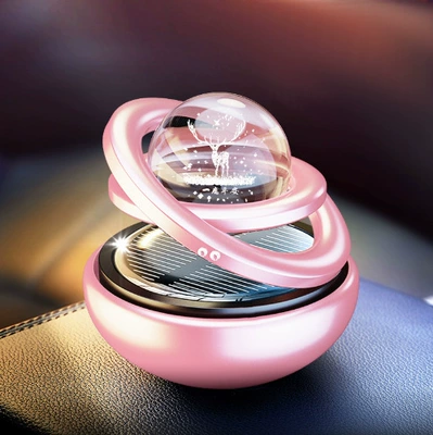 Goddess pink solar rotating car perfume aluminum alloy interstellar suspension ornaments aromatherapy wholesale (Perfplant seat) - pink-deer-ping-an-fragrant-slice-1-pack-2-pack-random