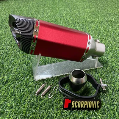 Motorcycle Exhaust Pipe Round Tail Small Hexagon Tail 703RR 450SR 800NK GSX 250 321RR Universal (Motorcycle exhaust pipe) - 180-small-hexagonal-round-lipstick-body-imitation-carbon-head