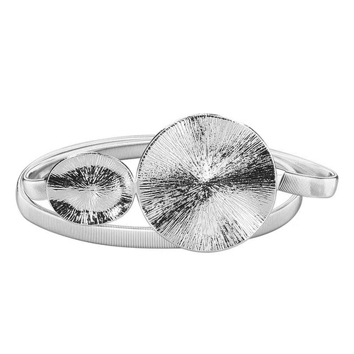 Women's Korean style fashion versatile lotus leaf metal spring belt with dress, shirt, sweater elastic elastic waist chain