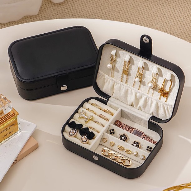 シンプルなinsクロスボーダー携帯鏡ジュエリーミニ韓国版女性ジッパーバッグネックレス指輪アクセサリー収納ケース