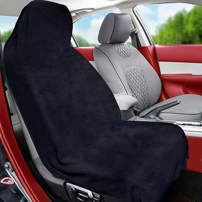 Cross-Border Universal Car Seat Cover, Waterproof, Sweat-Proof, Dust-Proof, Suitable for All Seasons, Sports Seat Cover, Towel Fabric (Four Seasons Pad) - black-74142cm