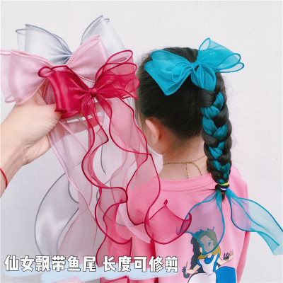 bow Headdress children Clamp princess the republic of korea Korean Edition Hair rope Western style Coloured ribbon Ribbon Card issuance