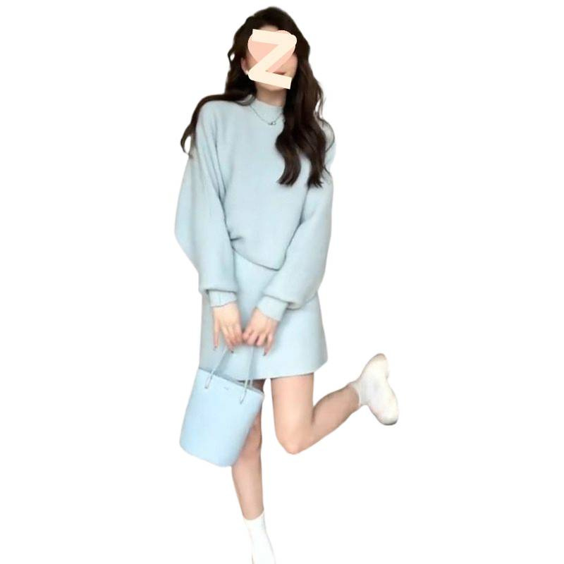 小香风针织连衣裙子女2025年秋季新款设计感小个子穿搭一整套装裙|undefined