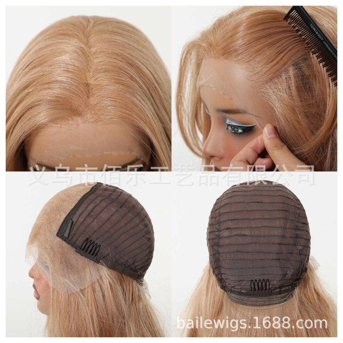 13 * 6 pelucas de gran área de encaje largo cabello rizado completo mano tejida peluca de cosida de encaje casual