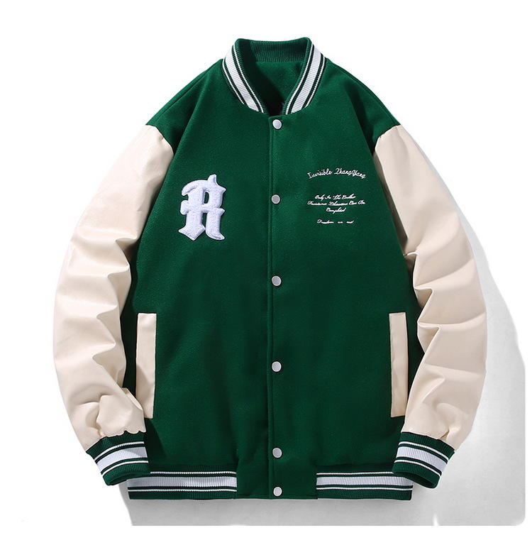 Herrenbekleidung Handtuch Schwiegermutter Stickerei Herren Frühlings- und Herbstkleidung gespleißt PU-Leder Retro plus dicke übergroße Jacke Baseballuniform_voghion.com