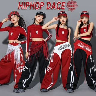 女童jazz爵士舞演出服少儿练功服上衣儿童街舞表演服装女孩裤子潮
