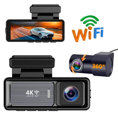 Cross-Border Hot-Selling 4K Dash Cam with Dual Front and Rear Recording, 3.2inch Wifi Mobile Phone Connectivity, and Gps Car Recorder (Driving recorder)