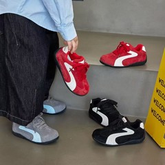 儿童德训鞋2025秋季新真皮百搭低帮复古休闲女童阿甘鞋男童运动鞋