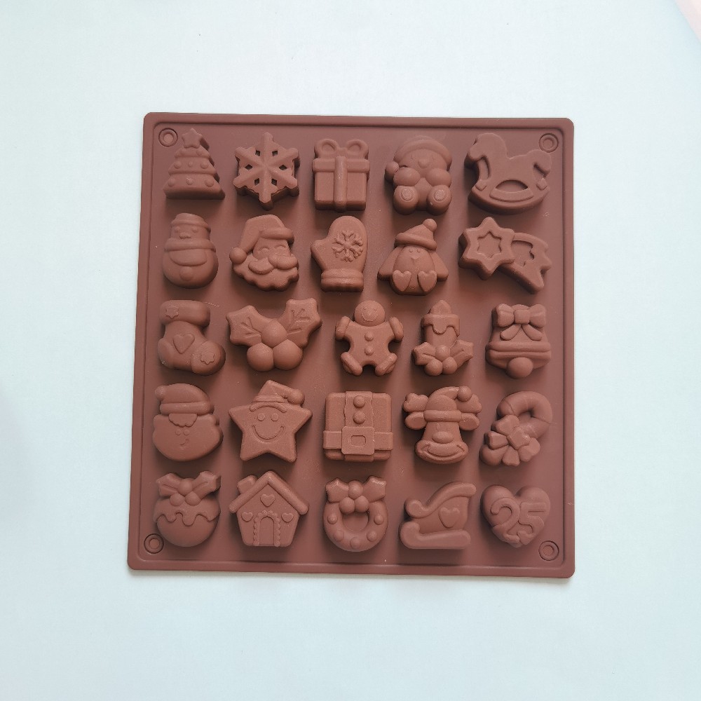 25 chocolate de Navidad 284 molde de silicona pudín molde de postre pastel decoración cocina utensilios de horneado