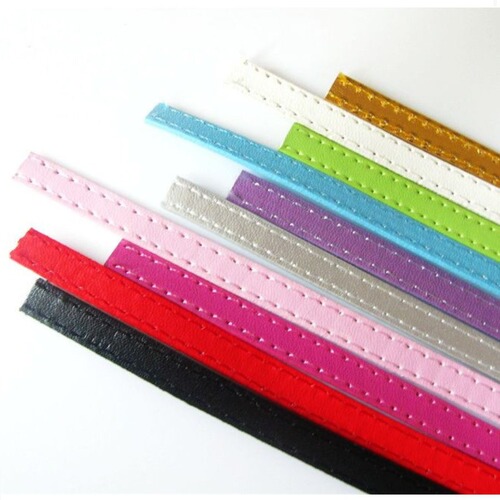 Supply 8MMPU leather 1-meter long strap with DIY English letter accessory processing and threading for keychain decorations and accessories