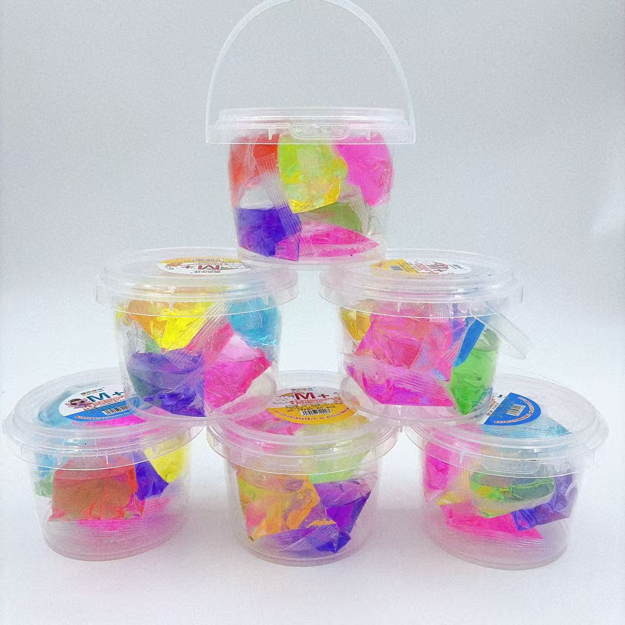 Barril de embalaje independiente barro de color barro de cristal slime puzzle artesanal DIY barro descomprimido multicolor mezcla lotes