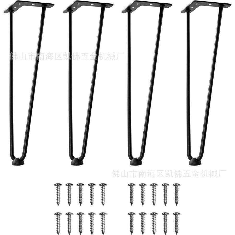 10mm de dos hilos, moderno, simple, simple, en forma de U, muebles de hierro, pinza para el cabello, pie de mesa, pie de mesa, soporte para patas, fábrica de alambre de hierro sólido