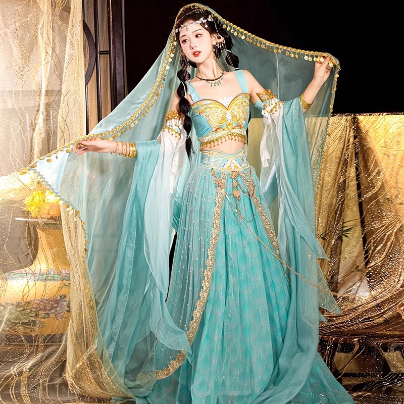 Biziyan on the desert Dunhuang exotic style Hanfu Princess Tianzhu Western Region Goddess Han element improved ancient costume full set summer style