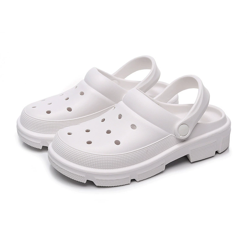 Однотонные Crocs женские весна и лето домашняя обувь с толстой подошвой пляжные ботоу EVA сандалии и тапочки для мужчин
