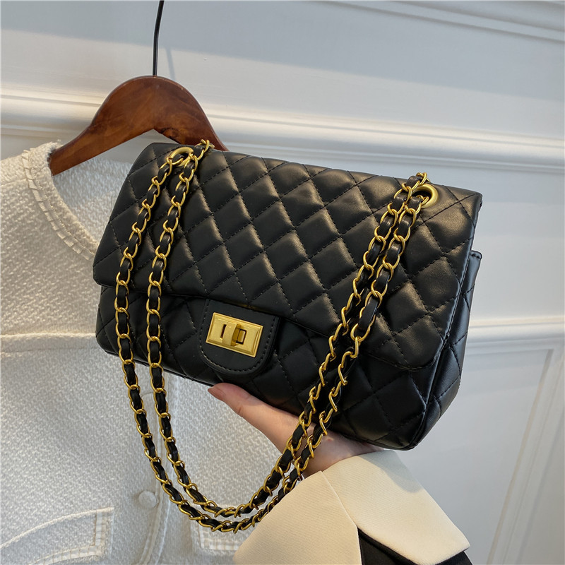Bag Women 2023 New Style Small Fragrant Rhombus Chain Bag Women's Shoulder bag simple Korean fashion single shoulder Messenger bag_voghion.com