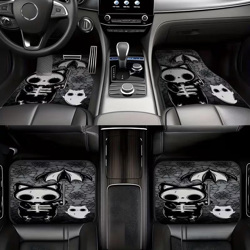 Cross-Border Hot-Selling Halloween Dirt-Resistant Car Floor Mats, Dust-Removing and Mud-Scraping Wire Loop Mats, Thickened and Non-Slip, Can Be Cut and Sold Wholesale