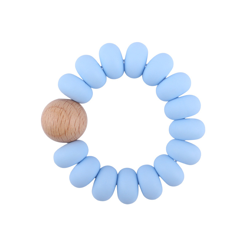 Nuevo bebé suministros granos planos espaciador creativo bebé silicona mordedura haya molar pulsera mordedor juguete