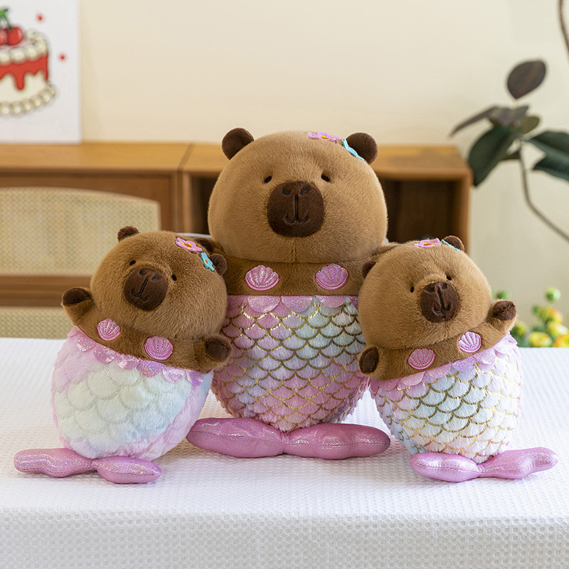 Mermaid Capybara Capybara Doll Plush Toy Pillow Fun Doll Children's Birthday Gift Wholesale