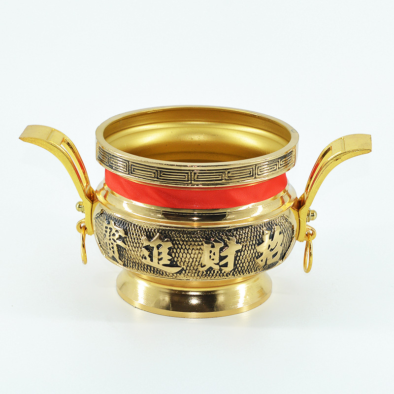 合金双耳环香炉香薰炉居家供奉佛堂招财进宝金玉满堂供佛用品中式