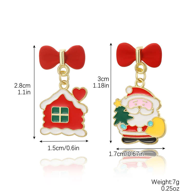 ヨーロッパとアメリカのクロスボーダークリスマスシリーズクリスマスイヤリングサンタギフトスノーフレークイヤリングイヤリングヘラジカ雪だるまイヤリング|undefined