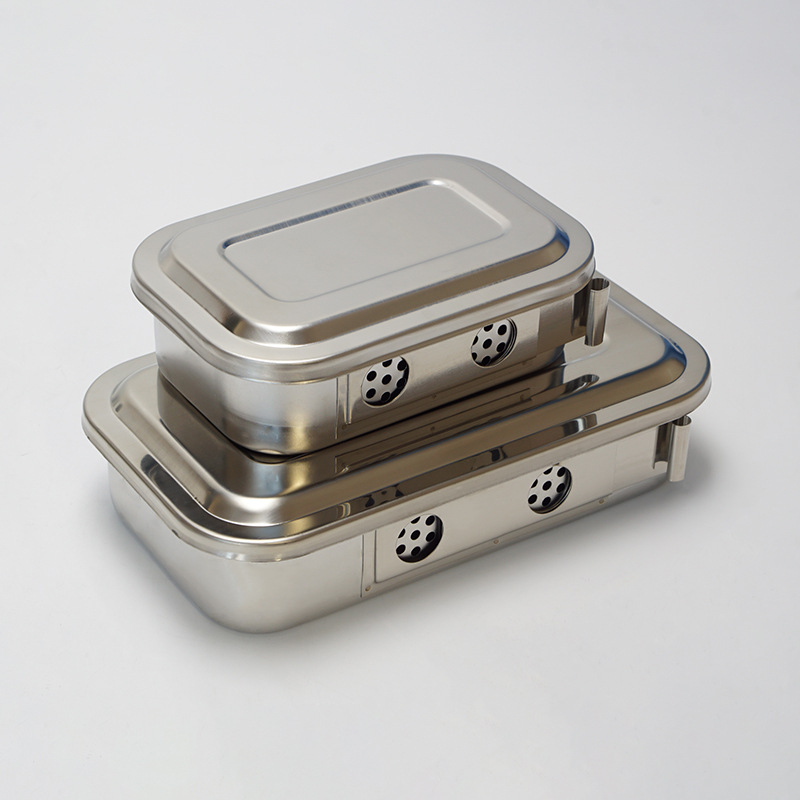 不鏽鋼消毒盒加厚帶蓋304消毒盤棉球敷料手術消毒方盤手術器械盤