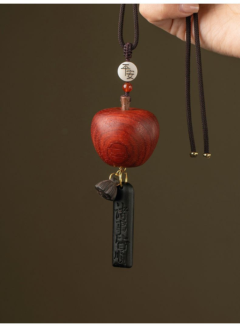 Rosewood Apple Rearview Mirror Pendant Car Pendant New Car Gift Persimmon Persimmon Ruyi Peace Brand Pendant Gift