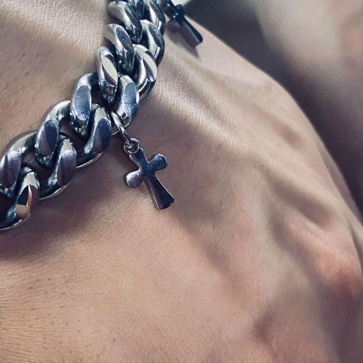 Titanium Steel Material Hip-Hop Cross Titanium Steel Plating Men's Bracelets Men's Chain Bracelets