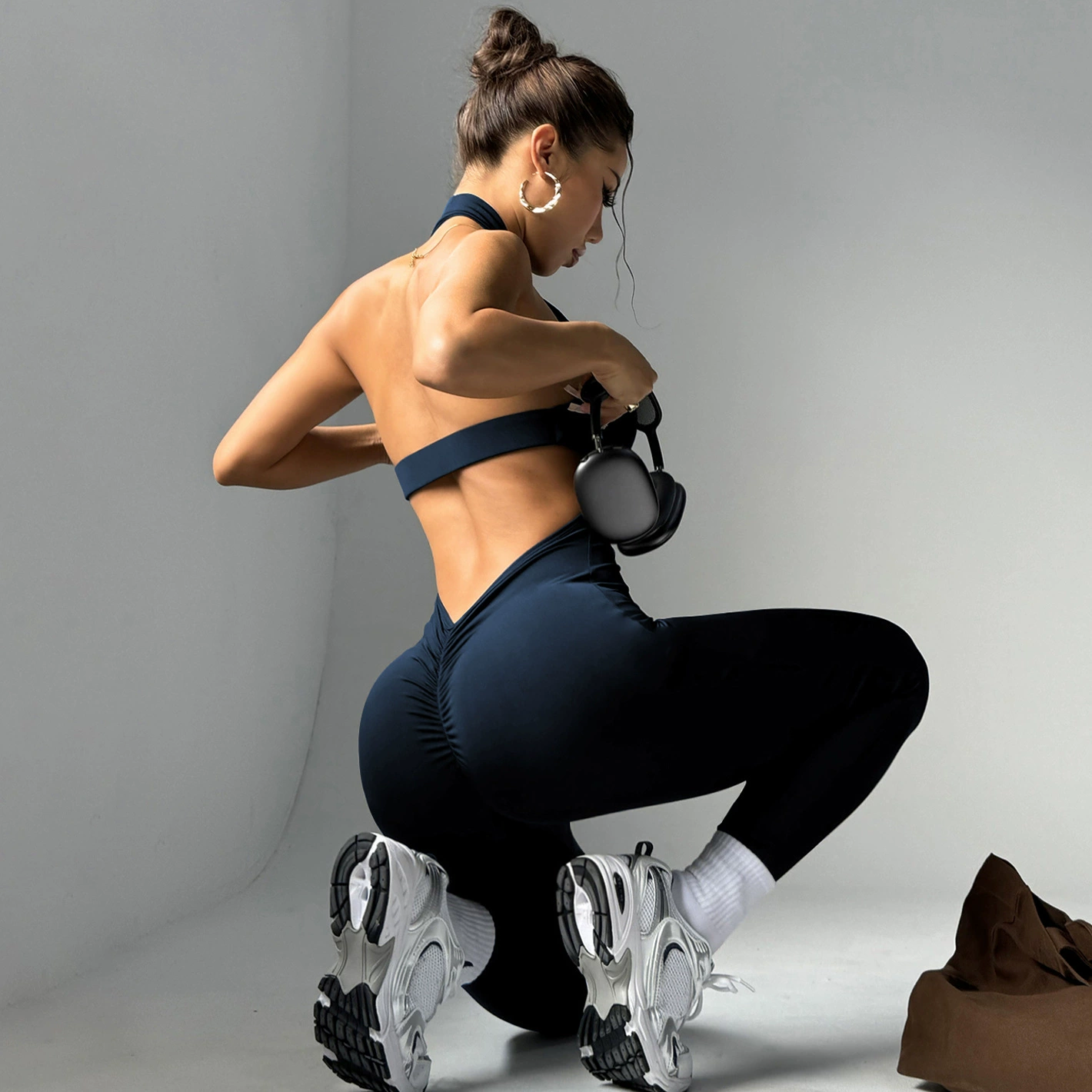 Весенне-летний популярный носимый комбинезон для женщин, однотонный, сексуальный, красивый, быстросохнущий, спортивный, подтягивающий бедра, фитнес-йога, комбинезон