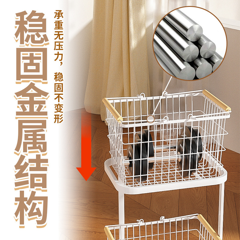 家庭用汚れた衣類バスケット、分離された洗濯物バスケット、多層収納バスケット、ユニバーサルホイール、高級アイアンアートのクロスボーダー直接供給|undefined
