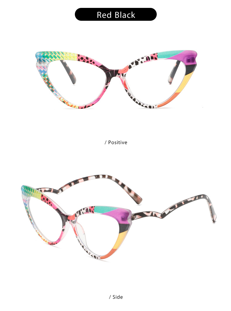 55g Weight Full Frame Glasses Structure Glasses Classification PC Lens Material Butterfly Frame Glasses Style Daily, Street Occasion Color Block Pattern All Seasons Season Unisex Gender Vintage Style, Simple Style Style Vintage Style Simple Style Color Block PC Butterfly Frame Full Frame Optical Glasses 9