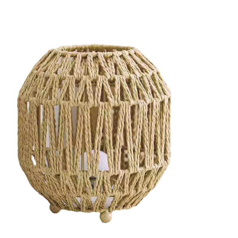Lámpara de cuerda de papel personalizada mano trenzada lámpara de viento candelabro dormitorio lámpara de estudio decoración decoración atmósfera lámpara de candelabro