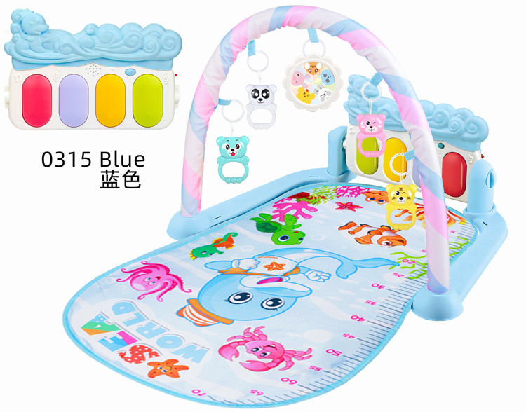 Nuevo transfronterizo bebé fitness rack música piano juguete 0-36 meses recién nacido bebé pie juego mat
