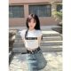 Spice Girls Wear Long Shoulder Short Sleeve T-Shirt Women's Summer 2024 New Hot American Style High Street Short Top