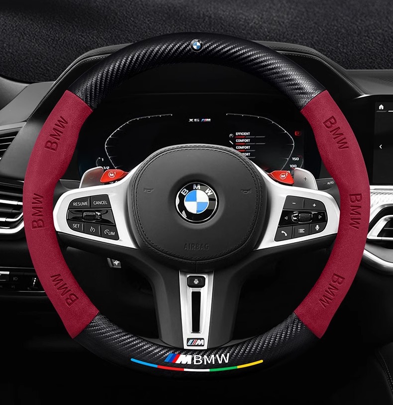 Applicable to BMW steering wheel cover one series x1i/x3 three series five series suede steering wheel cover car handle cover cross border