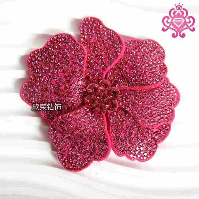 厂家直销新品DIY满钻彩色花朵配饰女士凉鞋鞋花烫钻立体小花饰品|undefined